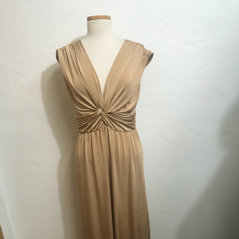 Maxi Gold Knot Front Dress